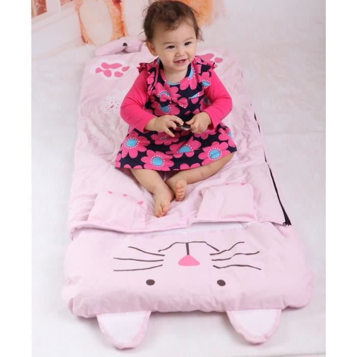 Sac de couchage pour enfants avec oreiller 140 x 60 cm motif