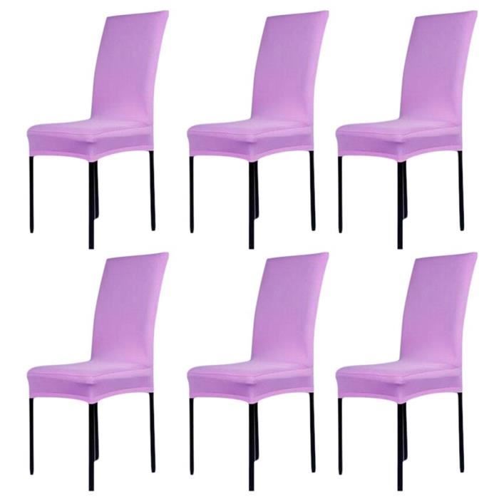 6 x Housse de Chaise Universelle Extensible pour Décoration de Chaise
