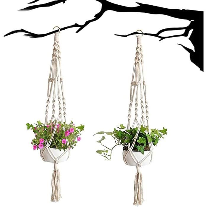 Porte-Plantes en Macramé (Lot de 5) - Ensemble de Porte-Plantes en