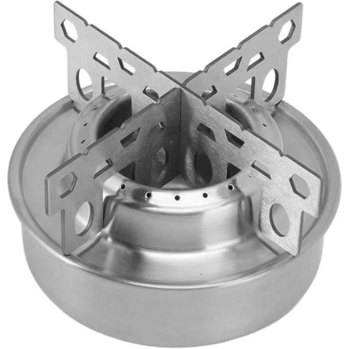 Brûleur D'Alcool Wilsonzin En Acier Inoxydable - 2 Pièces, Réchaud Portable Pour Fondue, Camping