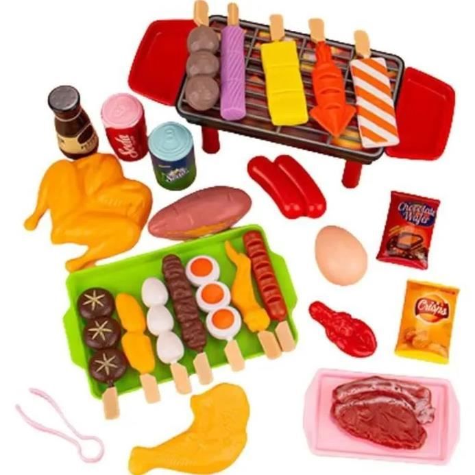 27 Pièces Dinette Enfant Hamburger Jouet Aliment Cuisine avec Plateau Frites Hot-Dogs, Jeu d'imitation 3 4 5 Ans