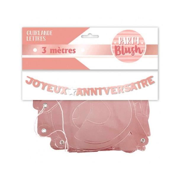 Guirlande Lettres Joyeux Anniversaire Rose Gold Cdiscount Maison