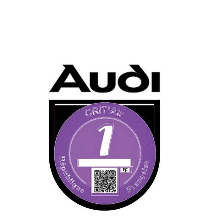 CRITAIR-26-NOIR Etui macaron compatible avec AUDI Autocollant sécurité Pare Brise Marque Francaise ASSURDHESIFS STICKERS AUTO RETRO