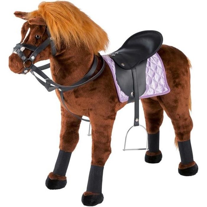 Happy People 58038 Cheval peluche a monter avec couverture selle et guetres Cdiscount Jeux Jouets