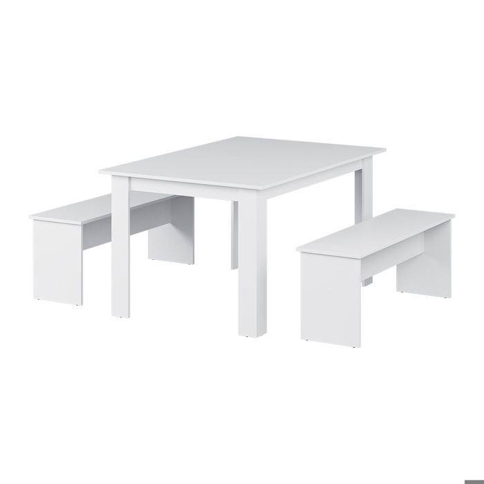 Ensemble repas table chaises et banc vina (noyer et anthracite