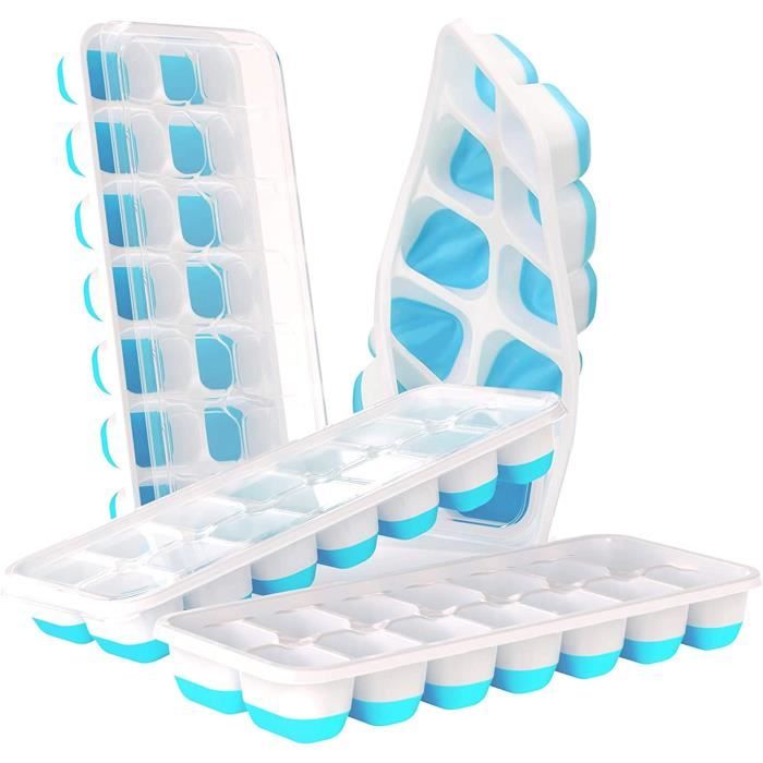 Ice Cube Films 6CM Bac A Glacons Avec Couvercle, Grand Et Transparent, JRISBO Bac Glacon Silicone Sans BPA Et Démoulage Facile, Gros Moule à Glaçons Ice Cube Tray Pour Cocktail Whisky (2