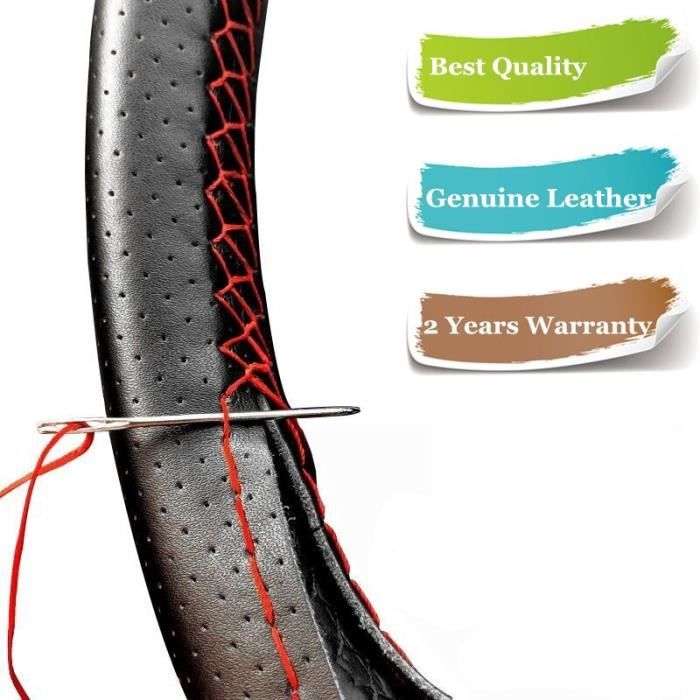 Volant De Course JDM Drift Sports Racing En Cuir Véritable Avec Broderie Profonde 330 Mm