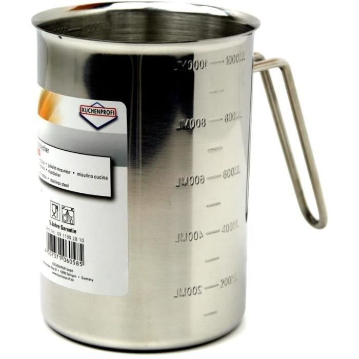 Pichet de mesure en acier inoxydable 1,1L