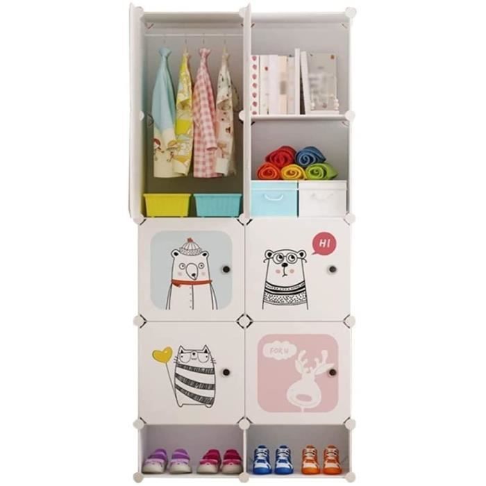 Penderie simple et portable en plastique pour chambre à coucher