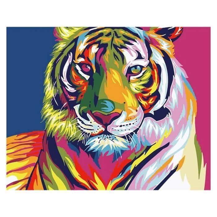 Xy Diy Numerique Peinture A L Huile Couleur Tigre Decoration Murale Dessin Sur Toile Peinture A L Huile C Xycyd821a2500 Achat Vente Objet Decoration Murale Soldes Sur Cdiscount Des Le
