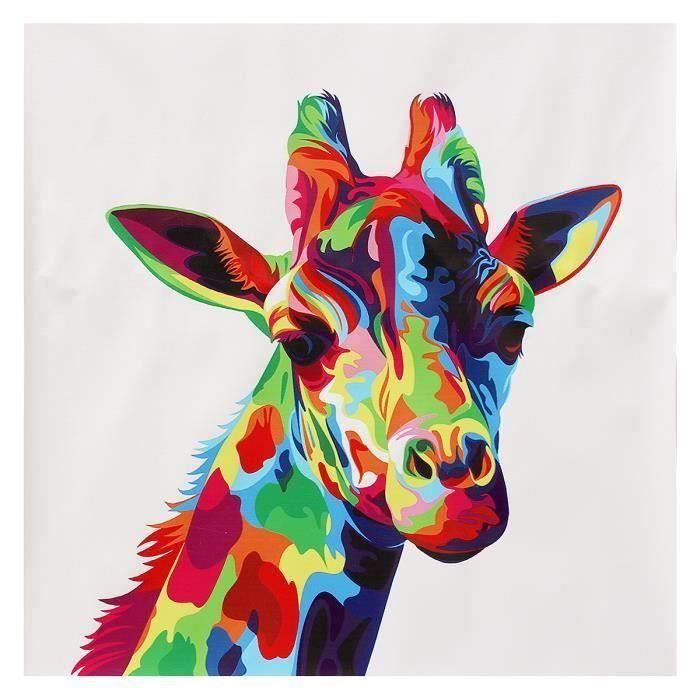 Peinture à l'Huile Toile Girafe Tableau Moderne Décor Mural Chambre SANS  CADRE Ve16576 - Cdiscount Maison