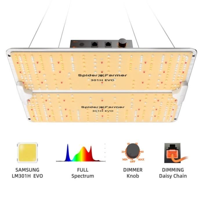 SPIDER FARMER Dimmable SF-2000pro LED élèvent la lumière Samsung LM301B spectre complet pour plantes d'intérieur Veg