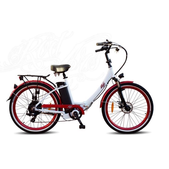 Vélo Électrique Urbain Pliant - Cuore - Blanc - Roue arrière - Batterie 370Wh - Autonomie 60km