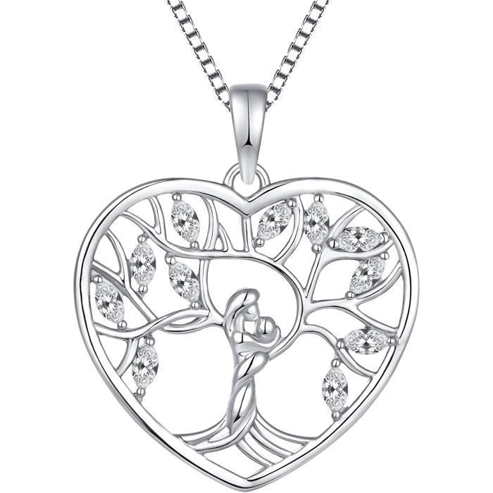 Boucles D'Oreilles Cœur Mère Et Fille En Argent 925 - Pendantes 36 Mm, Hypoallergéniques, Cadeau Pour Maman - 9