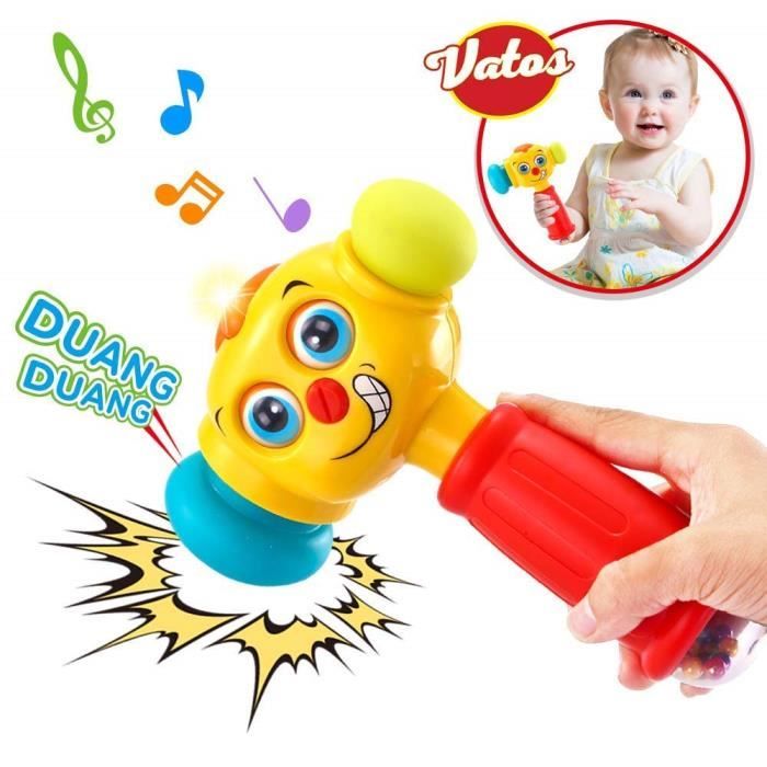 Vatos Jouets Bebe Jouet Marteau Avec Musique Legere 12 A 18 Mois Jouets Pour Bebe Drole Yeux Changeants Marteau Jouets Pour 1 An Cdiscount Bricolage