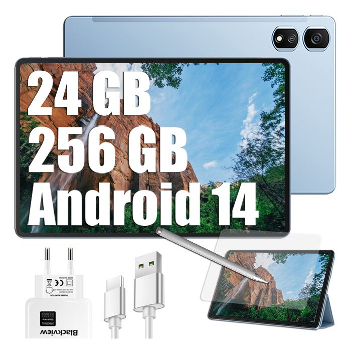 Tablette Tactile BLACKVIEW Tab 16 Pro 10.95 24Go+256Go-SD 1To 7700mAh 13MP+8MP Android 14 Charge rapide-Dual SIM Mode PC – Bleu