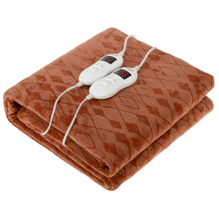 Chauffe-lit Électrique 150 x 160cm 8 Niveaux de Puissance Minuteur Lavable Camry CR7436 120W Marron