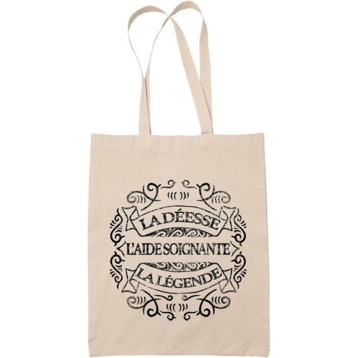 Tote Bag La Footballeuse Déesse Légende Vintage | Idée Cadeau Sac Cabas Bandoulière, Sac De