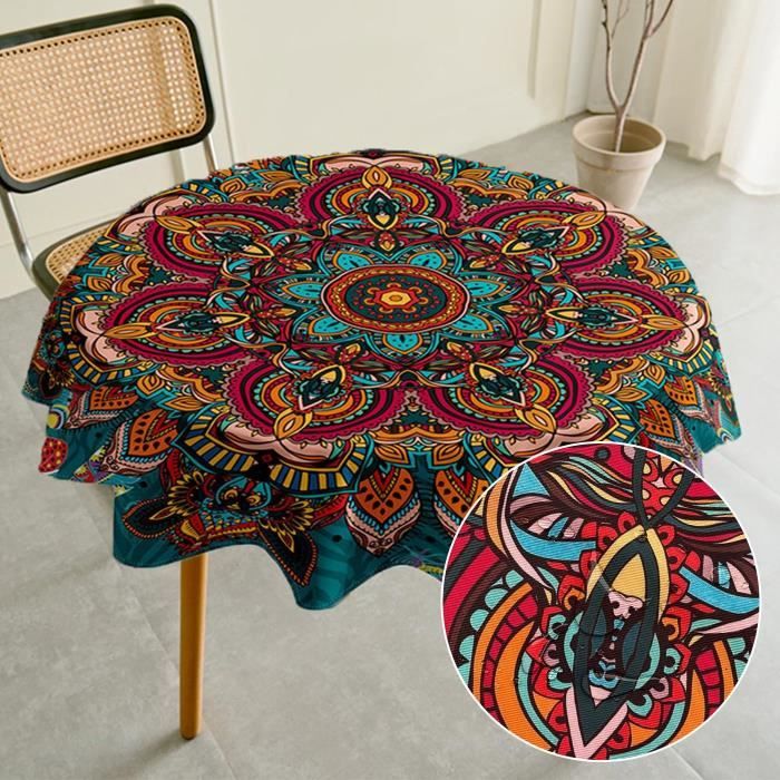 Highdi Nappe Ronde Anti Taches 110Cm, Nappe De Table Imperméable ...