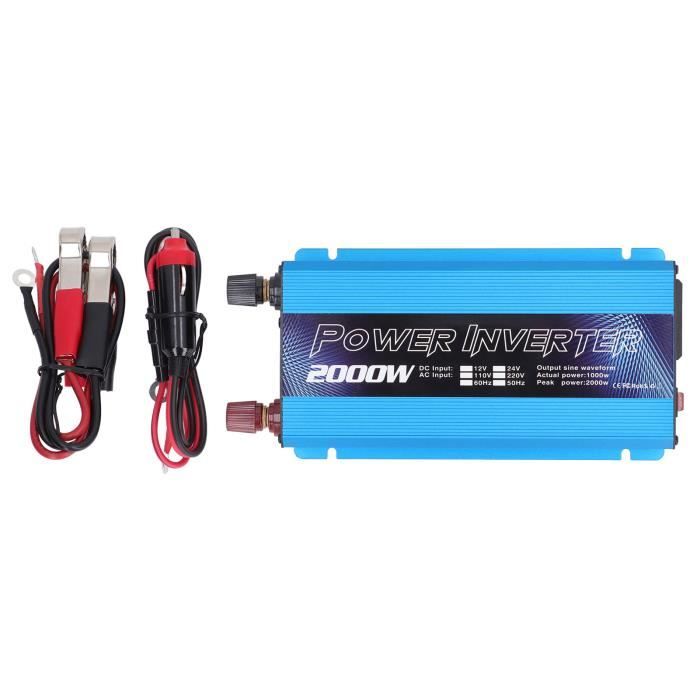 CONVERTISSEUR DE PUISSANCE Voiture Onduleur DC 12V à AC 220V LCD 2000W