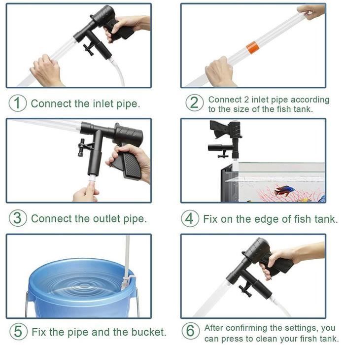 Comparer les prix de Aspirateur pour aquarium - COCOSITY - 5 en 1 - Nettoyage gravier - Outils de nettoyage - Poisson d'eau froide