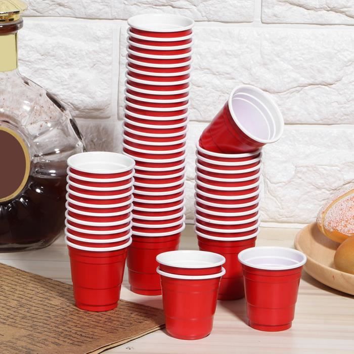 50 Pcs Rouge Tasses En Plastique Jetables 5.5Oz Café Bière Boire Fête De  Mariage Tasse Gobelets Vaisselle Articles De Fête - Cdiscount Puériculture  & Eveil bébé