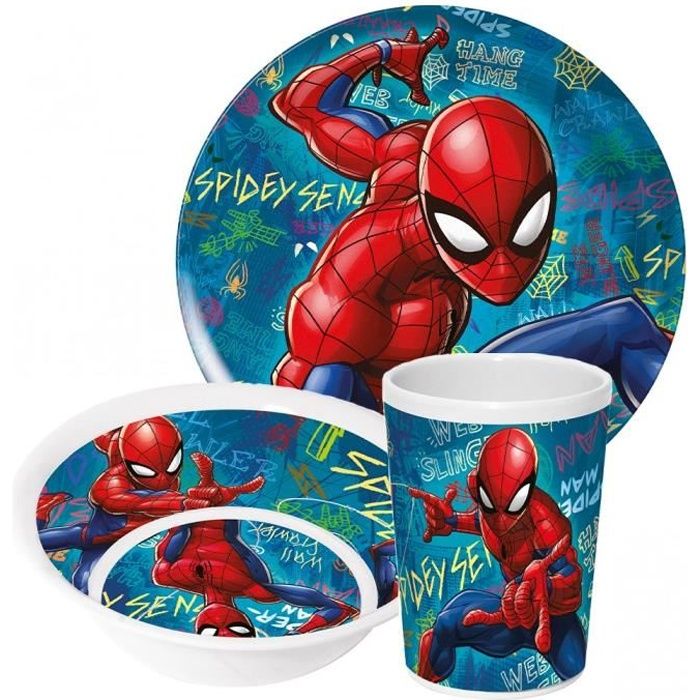 Set Dejeuner Repas Spiderman Assiette Bol Gobelet Vaisselle Enfant Bebe Cdiscount Puericulture Eveil Bebe