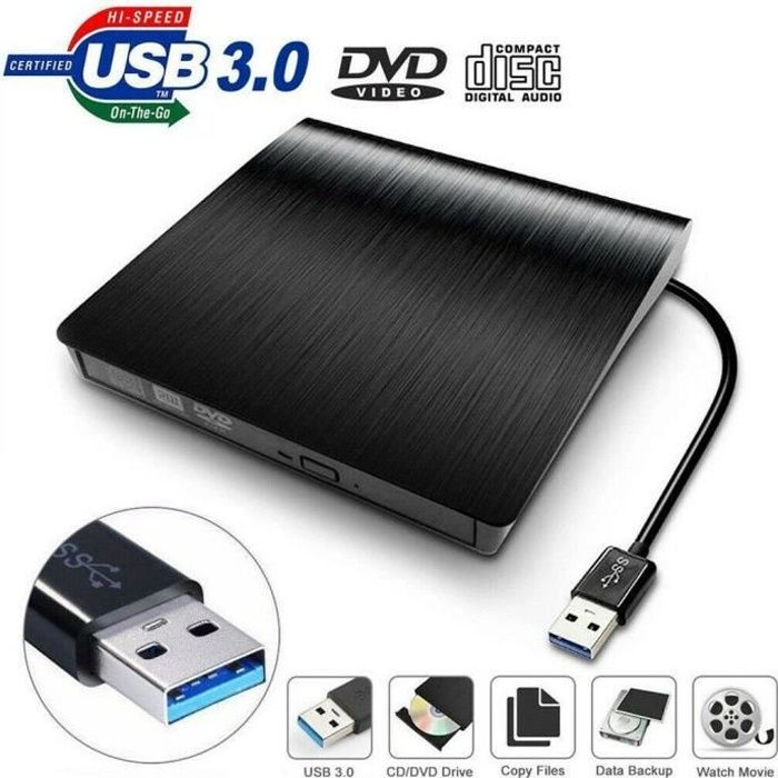 Usb 2.0 Lecteur cd/dvd externe