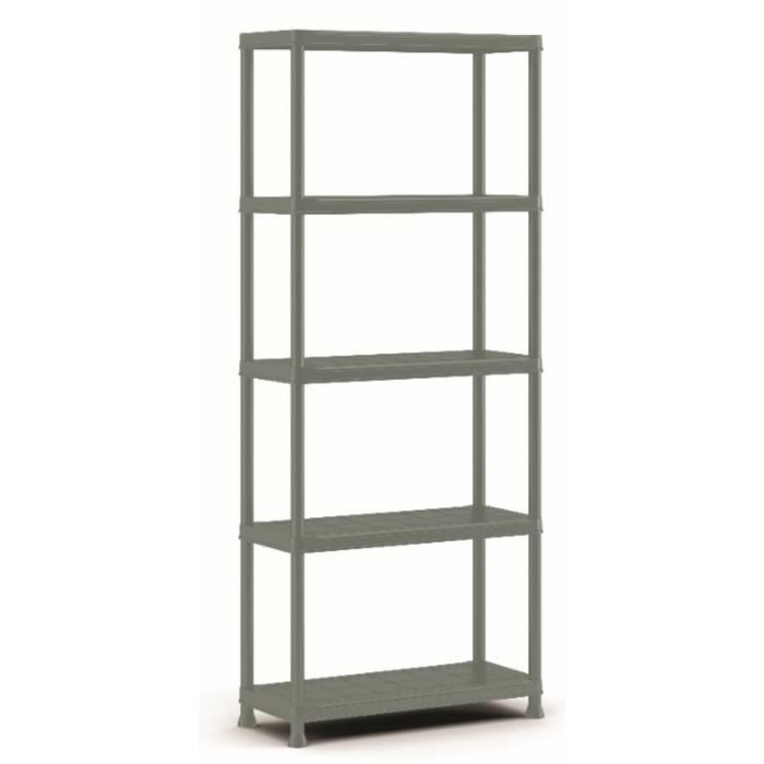Etagère KETER PLANET 75/5 - Plastique recyclé - 5 étagères - Gris Etagère KETER PLANET 75/5 - Plastique recyclé - 5 étagères - Gris