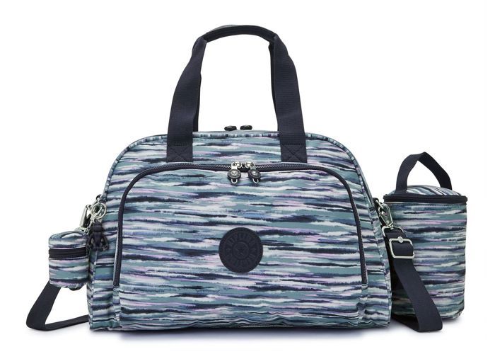 Kipling Sac de couches bleu fonce lilas pour femme Basic PRT Camama Babybag L Brush Stripes 211053 Cdiscount Puericulture Eveil bebe