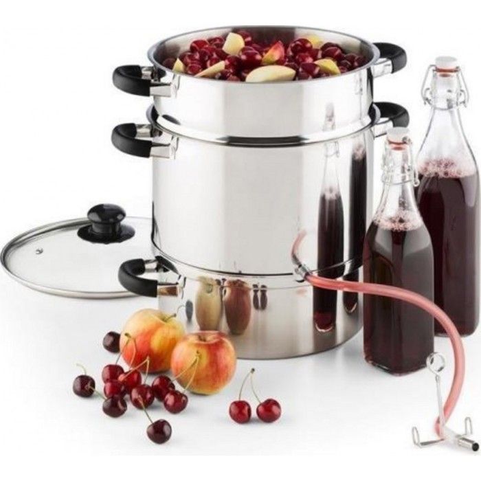 Extracteur de jus électrique à vapeur sur 3 niveaux - Klarstein - Puissance 1500W - Capacité 8 litres - Inox - Klarstein