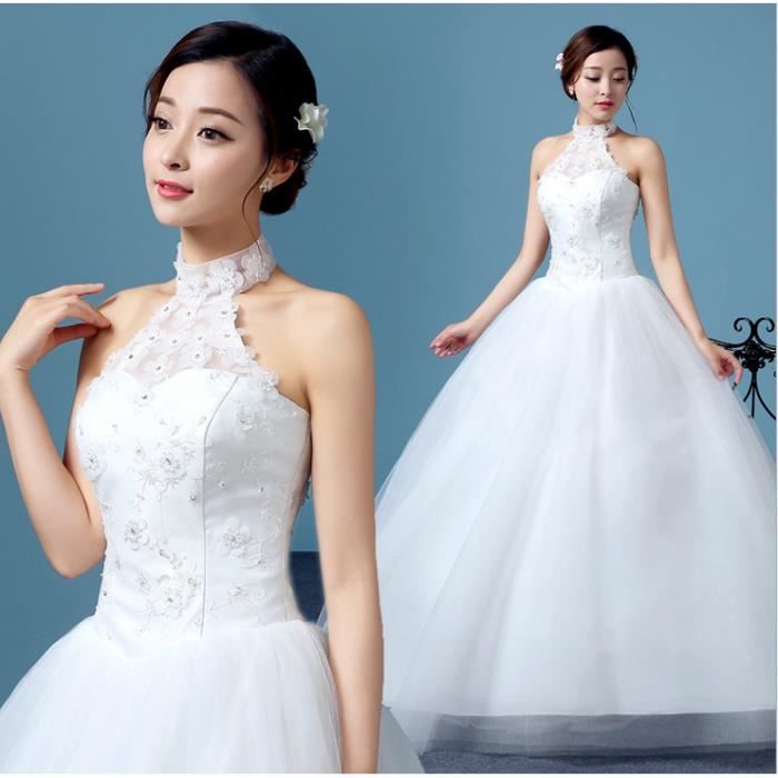 La Nouvelle Robe De Mariage A Ligne Robe De Mariee De Haut Grade Pour Ouvrir La Robe De Mariee En Satin De Princesse Blanc Achat Vente Robe De Mariee Cdiscount