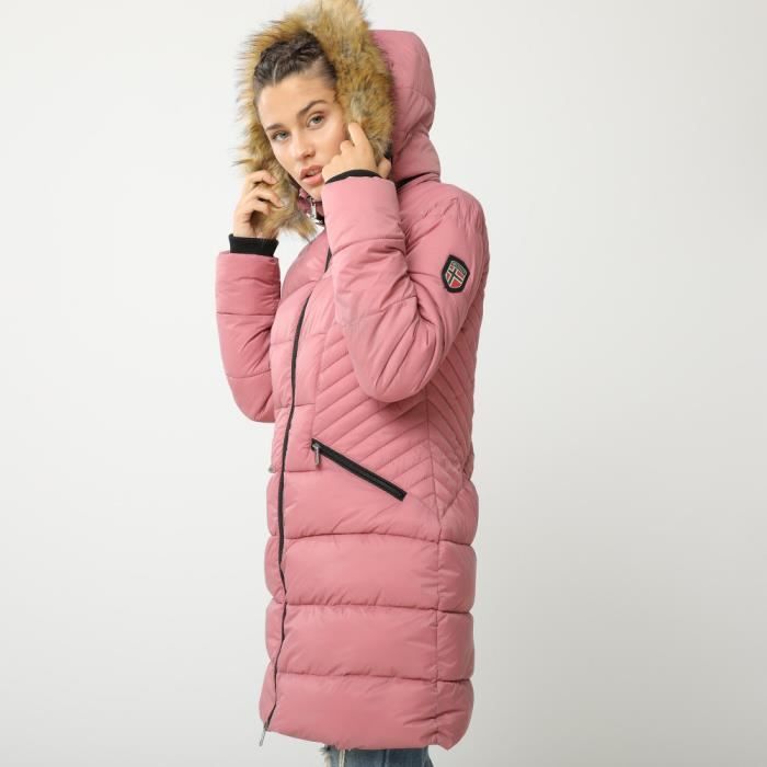 Doudoune GEOGRAPHICAL NORWAY AZALE pour femme Rose Polyester Fermeture eclair