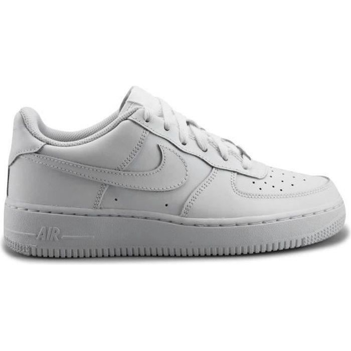 Baskets NIKE Air Force 1 Low Gs Cuir Blanc Enfant Blanc Cdiscount Chaussures