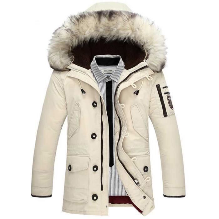 Doudoune fourrure beige store