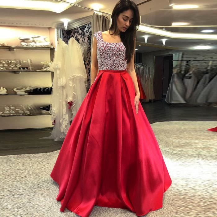 robe rouge satin