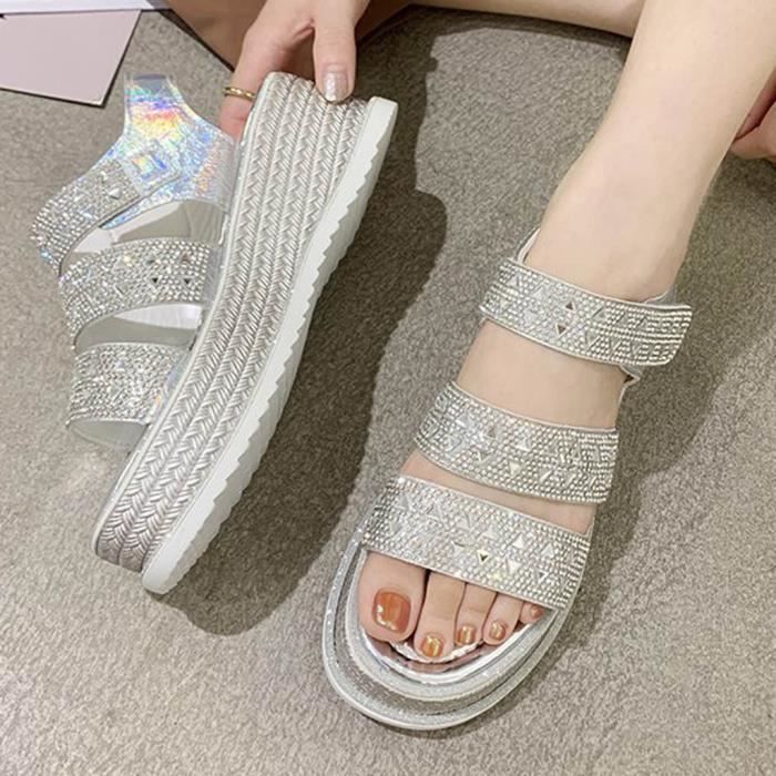 chaussure compensee argent