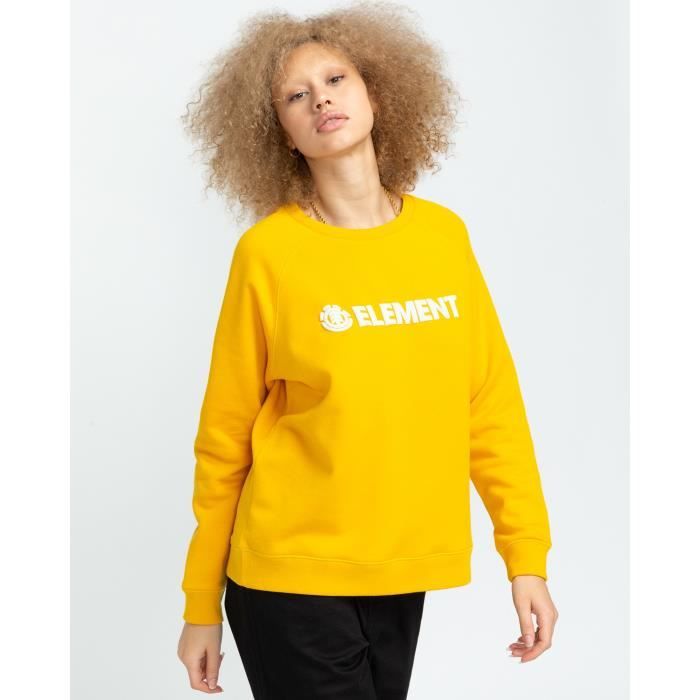 Pull Logic Crew Element pour femme en Jaune M Old gold