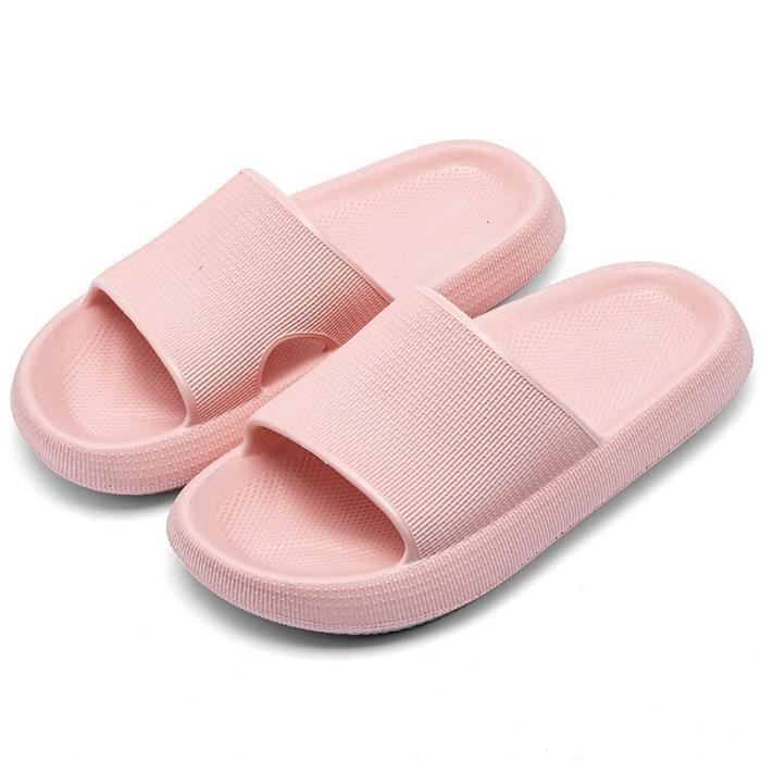 Pantoufles En Coton Et Lin à Bout Ouvert - Antidérapantes Et Confortables Pour Maison