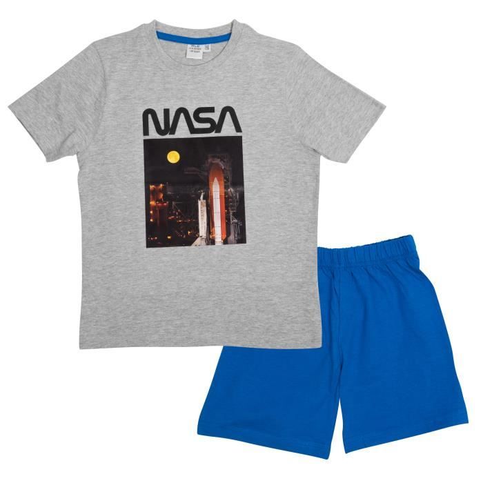 Pyjama enfant garcon NASA UNITED LABELS gris bleu coton
