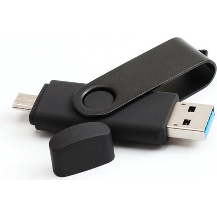 2 en 1 OTG Clé USB 32 Go USB 3.0 noir