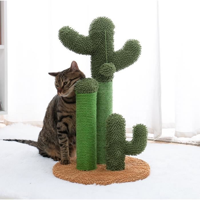 Arbre A Chat En Cactus Arbre A Chat Poteau A Griffer Fond Vert Fond Marron Type Moyen 53cm Cdiscount Animalerie