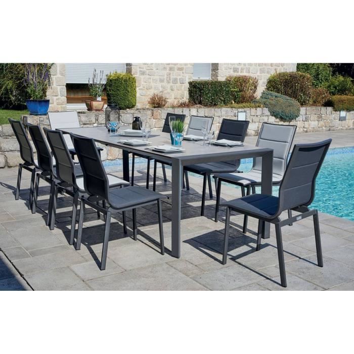 Table Extensible De Jardin En Aluminium Gris Clair Dim 160