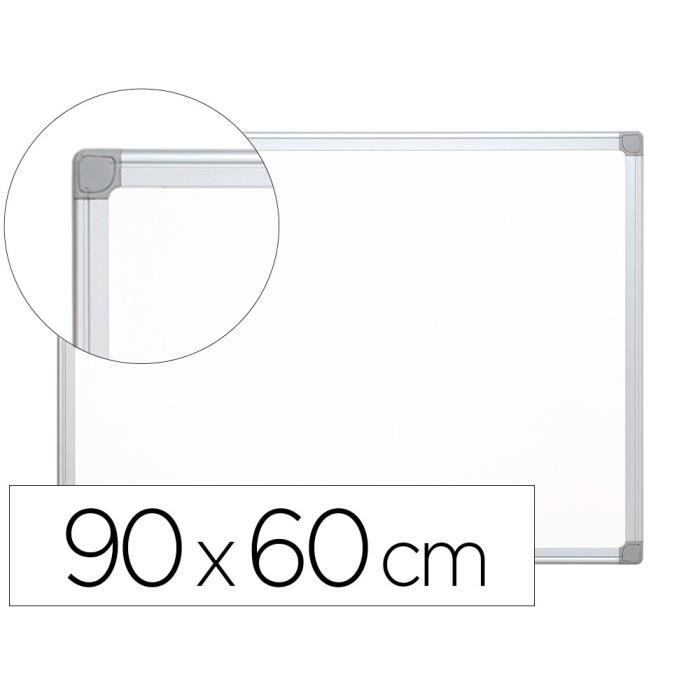 Tableau COMBI en liège noir / blanc magnétique 90x60 cadre en bois laqué  noir