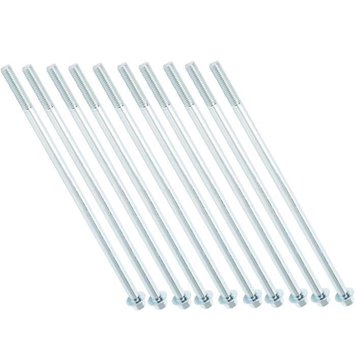 Boulons à Vis à Bouchon Métriques M20 X 2,5 X 240 Mm - Grade 10.9, Zinc, Lot De 2