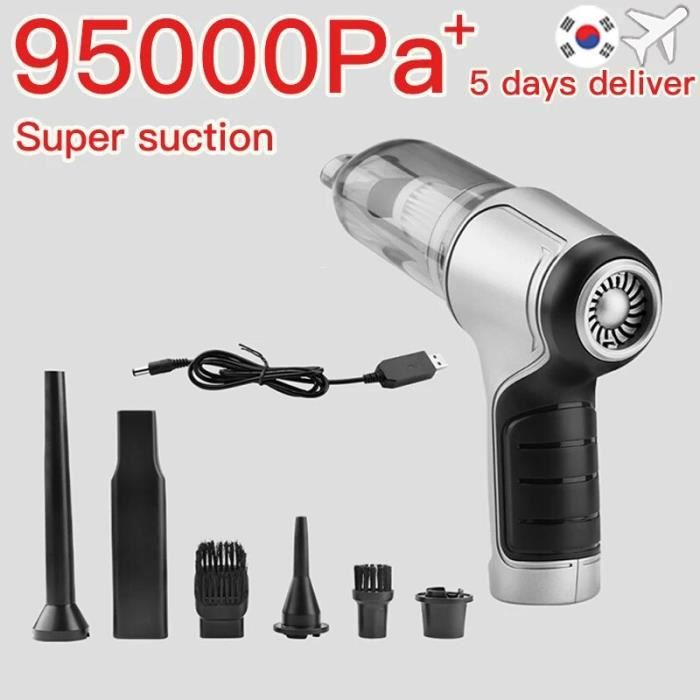 ASPIRATEUR DE VOITURE sans fil 95000Pa forte aspiration Machine de