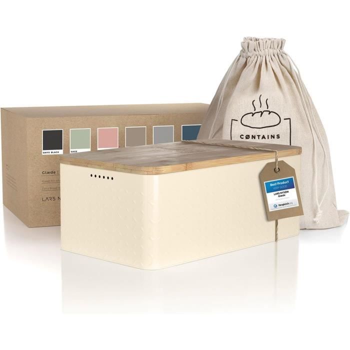 Boîte à Pain En Bambou Avec Couvercle à Roulettes - 38x28x18cm, Tiroir Ramasse-miettes | Rangement Durable Et écologique Pour Pain