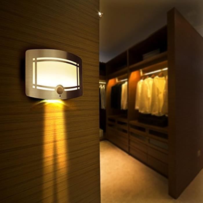 Applique Murale Led Sans Fil Detection Mouvement Et Lumiere Fonctionnement Sur Pile Pour Couloir Escalier Entree Sous Sol Cdiscount Maison