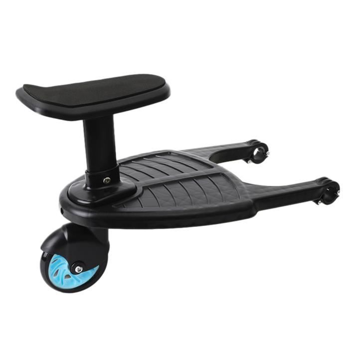 Planche De Poussette 2-en-1 Avec Siège Amovible – Marchepied Poussette Jusqu'à 25 Kg, Organiseur & Sangle Inclus