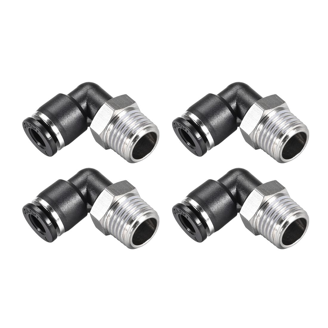 Lot De 5 Raccords Rapides Pneumatiques Pression 6mm X G1/4" Femelle - Laiton/Plastique, Pour Tubes Nylon/PU - 0-1 MPa